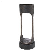 Bougeoir en laiton finition bronze highlight avec base en granite noir 24-Bologna L