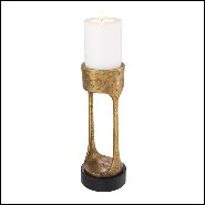 Bougeoir en laiton finition vintage avec base en granite noir 24-Bologna L