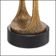 Bougeoir en laiton finition vintage avec base en granite noir 24-Bologna L