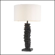 Table Lamp in bronze highlight finish with off-white shade 24-Miro