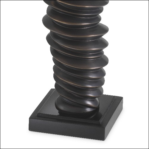 Lampe à poser en laiton finition bronze highlight avec abat-jour blanc cassé 24-Miro