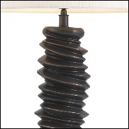 Table Lamp in bronze highlight finish with off-white shade 24-Miro