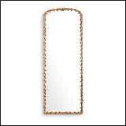 Mirror with mahogany wood gold antique finish 24-Guinevere