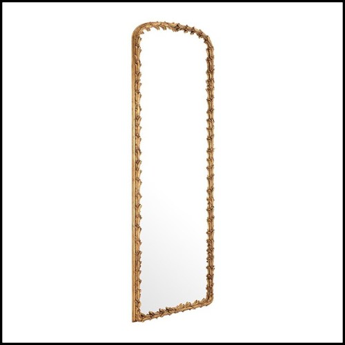 Mirror with mahogany wood gold antique finish 24-Guinevere