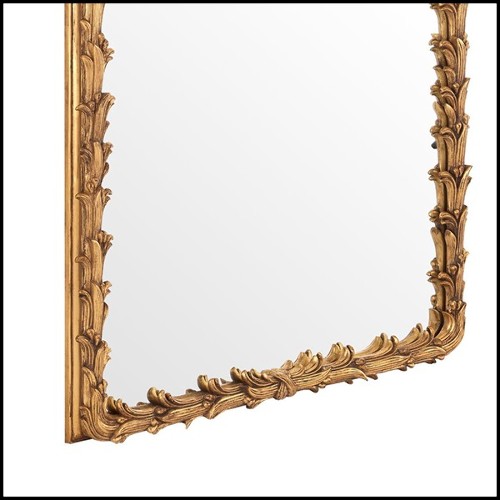 Mirror with mahogany wood gold antique finish 24-Guinevere