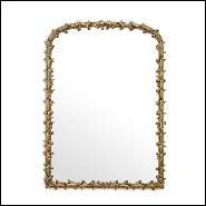 Mirror with mahogany wood gold antique finish 24-Guinevere s