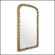 Mirror with mahogany wood gold antique finish 24-Guinevere s