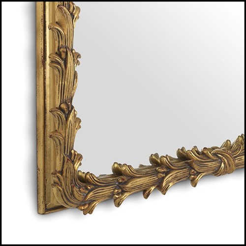 Mirror with mahogany wood gold antique finish 24-Guinevere s