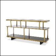 Dresser in stainless steel brushed brass finish and smoke glass 24-Nesto