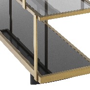 Commode en acier inoxydable polie finition laiton brossé et verre fumée 24-Nesto
