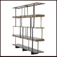 Cabinet in brushed brass finish and smoked glass shelves 24-Mercure
