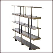 Cabinet in brushed brass finish and smoked glass shelves 24-Mercure