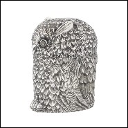 Box in brass with vintage silver plated finish 24-Owl