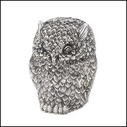 Box in brass with vintage silver plated finish 24-Owl