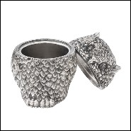 Box in brass with vintage silver plated finish 24-Owl