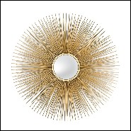Mirror in gold finish and convex mirror 24-Solaris L