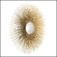 Mirror in gold finish and convex mirror 24-Solaris L