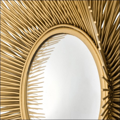 Mirror in gold finish and convex mirror 24-Solaris L
