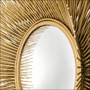 Mirror in gold finish and convex mirror 24-Solaris L