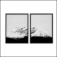 Set of 2 monochrome prints with black wood frame 24-The Peak