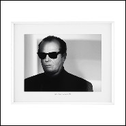 Print of Jack Nicholson's portrait with white wooden frame 24-Jack