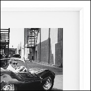 Print of Steve McQueen's portrait with white wooden frame 24- McQueen