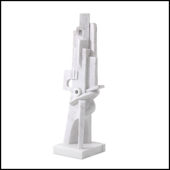 Objet décoratif style cubisme avec structure en en marbre blanc 24-Atticus