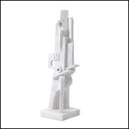 Objet décoratif style cubisme avec structure en en marbre blanc 24-Atticus