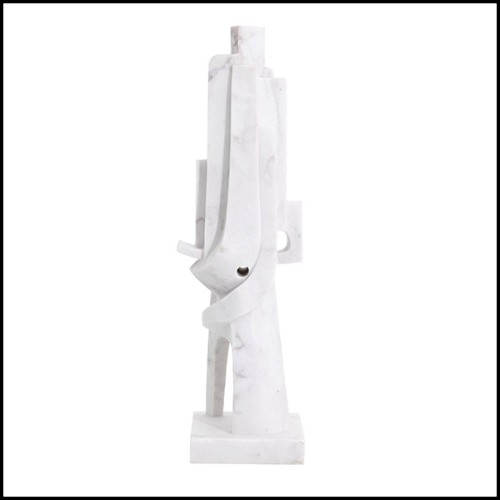 Objet décoratif style cubisme avec structure en en marbre blanc 24-Atticus