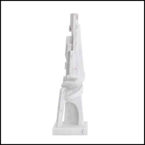 Objet décoratif style cubisme avec structure en en marbre blanc 24-Atticus