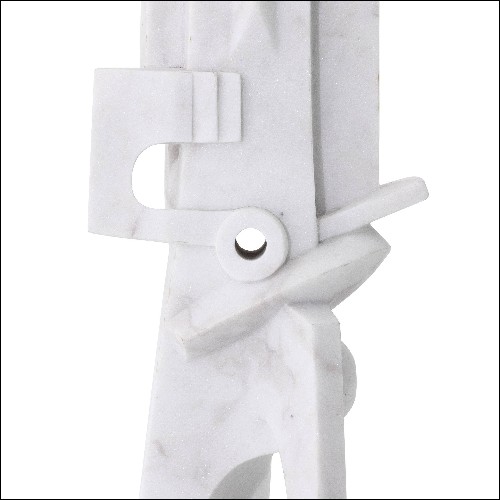 Decorative object in cubist style in white marble 24-Atticus