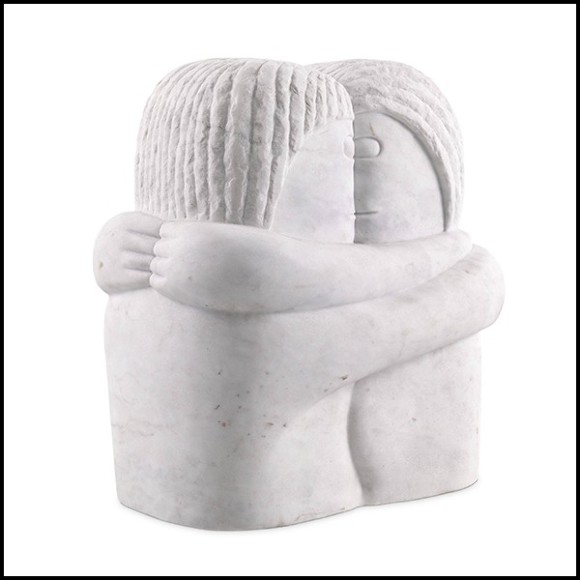 Decorative object in white marble 24-Love Couple