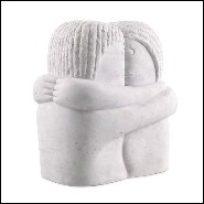 Decorative object in white marble 24-Love Couple