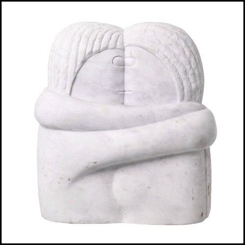 Decorative object in white marble 24-Love Couple