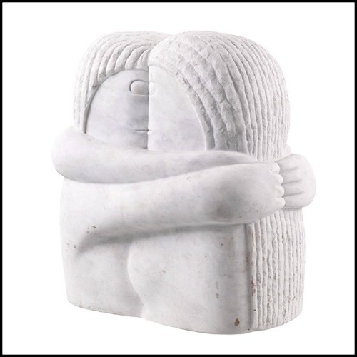 Decorative object in white marble 24-Love Couple