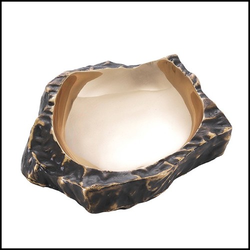 Bol en laiton massif finition bronze highlight et intérieur finition laiton poli 24-Callas