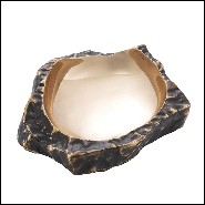 Bol en laiton massif finition bronze highlight et intérieur finition laiton poli 24-Callas