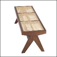 Banc style design en bois massif et rotin naturel 24-Arnaud