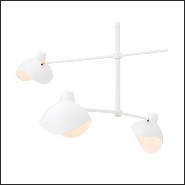 Chandelier in white finish with details in antique brass finish 24-Vince