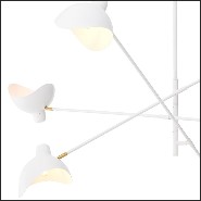 Chandelier avec structure finition white et détails en laiton antique 24-Meryll