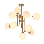 Chandelier style retro en laiton antique et globe en verre 24-Chase