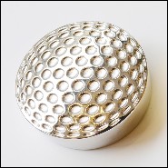 Paperweight in solid brass in palladium finish with golf ball pattern PC-Golf Palladium