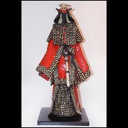 Sculpture Samourai Raku rouge et argent PC-Samurai Raku Red & Silver