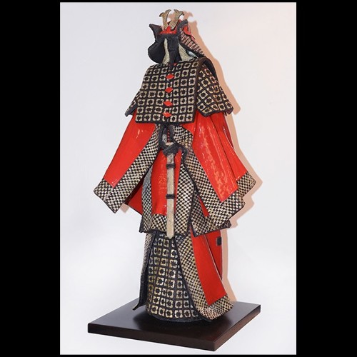 Sculpture Samourai Raku rouge et argent PC-Samurai Raku Red & Silver