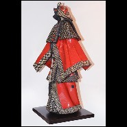 Sculpture Samourai Raku rouge et argent PC-Samurai Raku Red & Silver