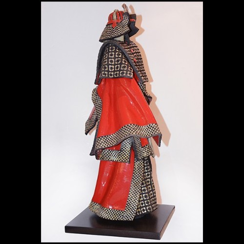 Sculpture Samourai Raku rouge et argent PC-Samurai Raku Red & Silver