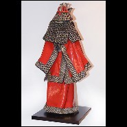 Sculpture Samourai Raku rouge et argent PC-Samurai Raku Red & Silver