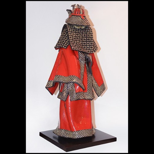 Sculpture Samourai Raku rouge et argent PC-Samurai Raku Red & Silver