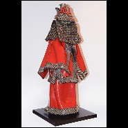 Sculpture Samourai Raku rouge et argent PC-Samurai Raku Red & Silver