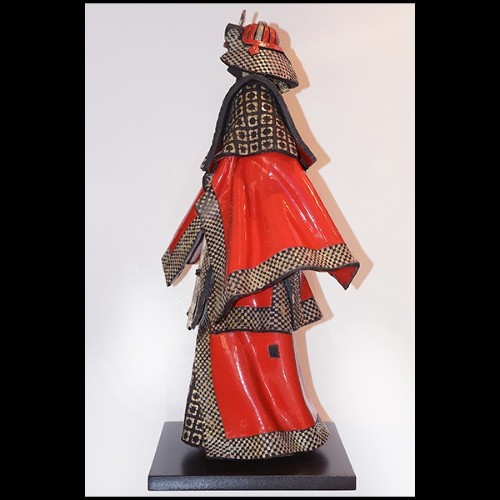 Sculpture Samourai Raku rouge et argent PC-Samurai Raku Red & Silver